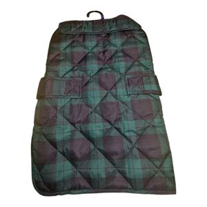 St. Johns Bark Dog Coat Size Med Plaid Green